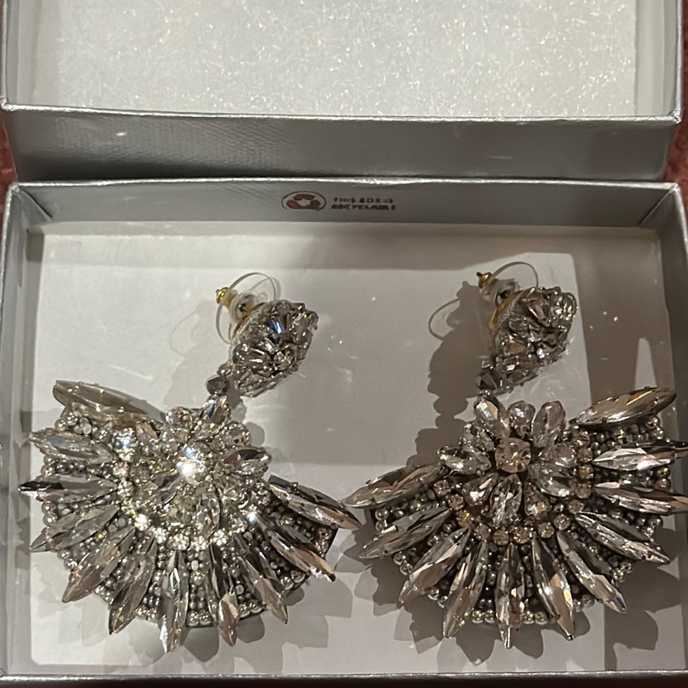OSCAR DE LA RENTA CRYSTAL EARRINGS